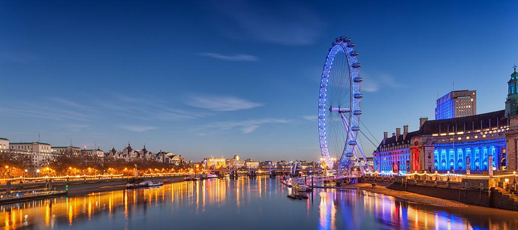 Panorama londynu z londyńkim okiem